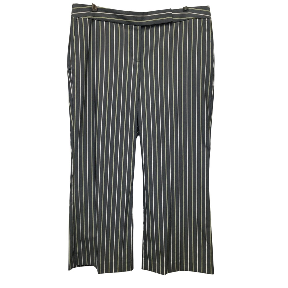 Express Editor Pinstripe Cropped Pants Women's 10 Grey Office Academia Career